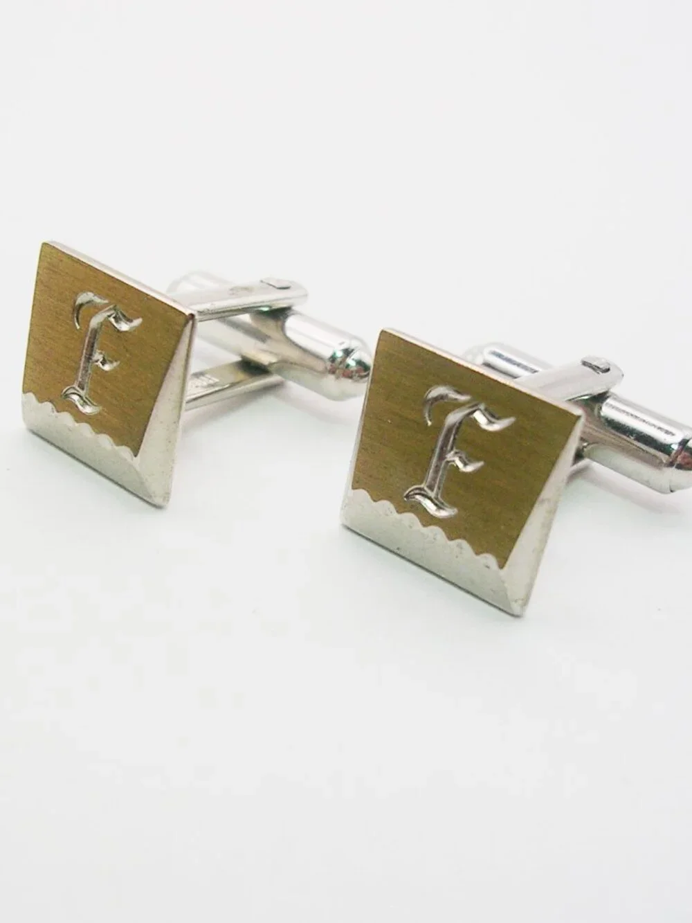 Initial F Cufflinks old English Letter vintage Men's Formal Suit Accessory